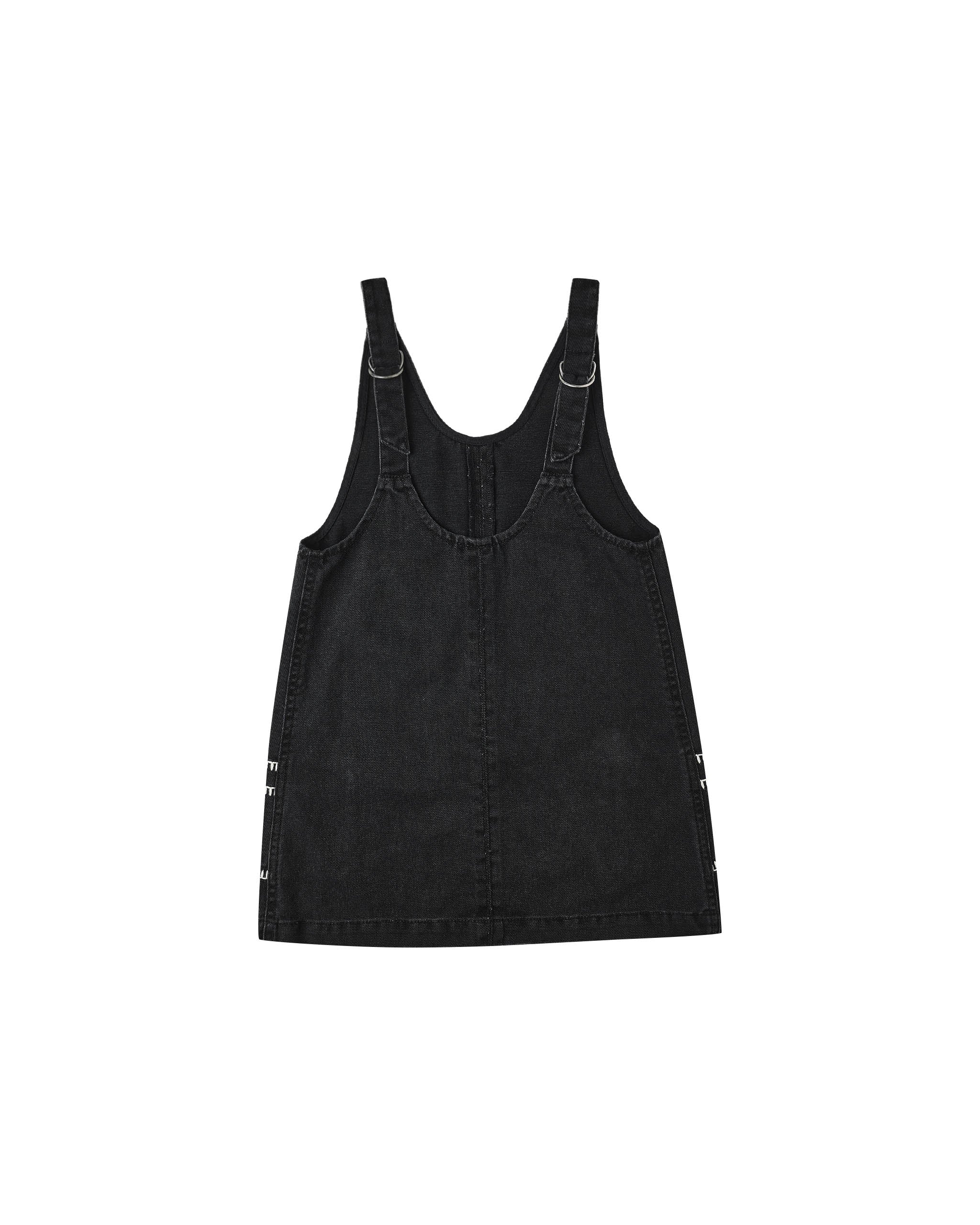 Rylee + Cru V-Neck Overall Dress - Washed Black