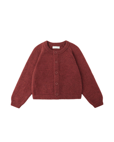Rylee + Cru Fuzzy Cardigan - Ruby