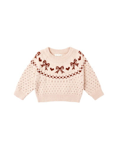 Rylee + Cru Fair Isle Sweater - Bows