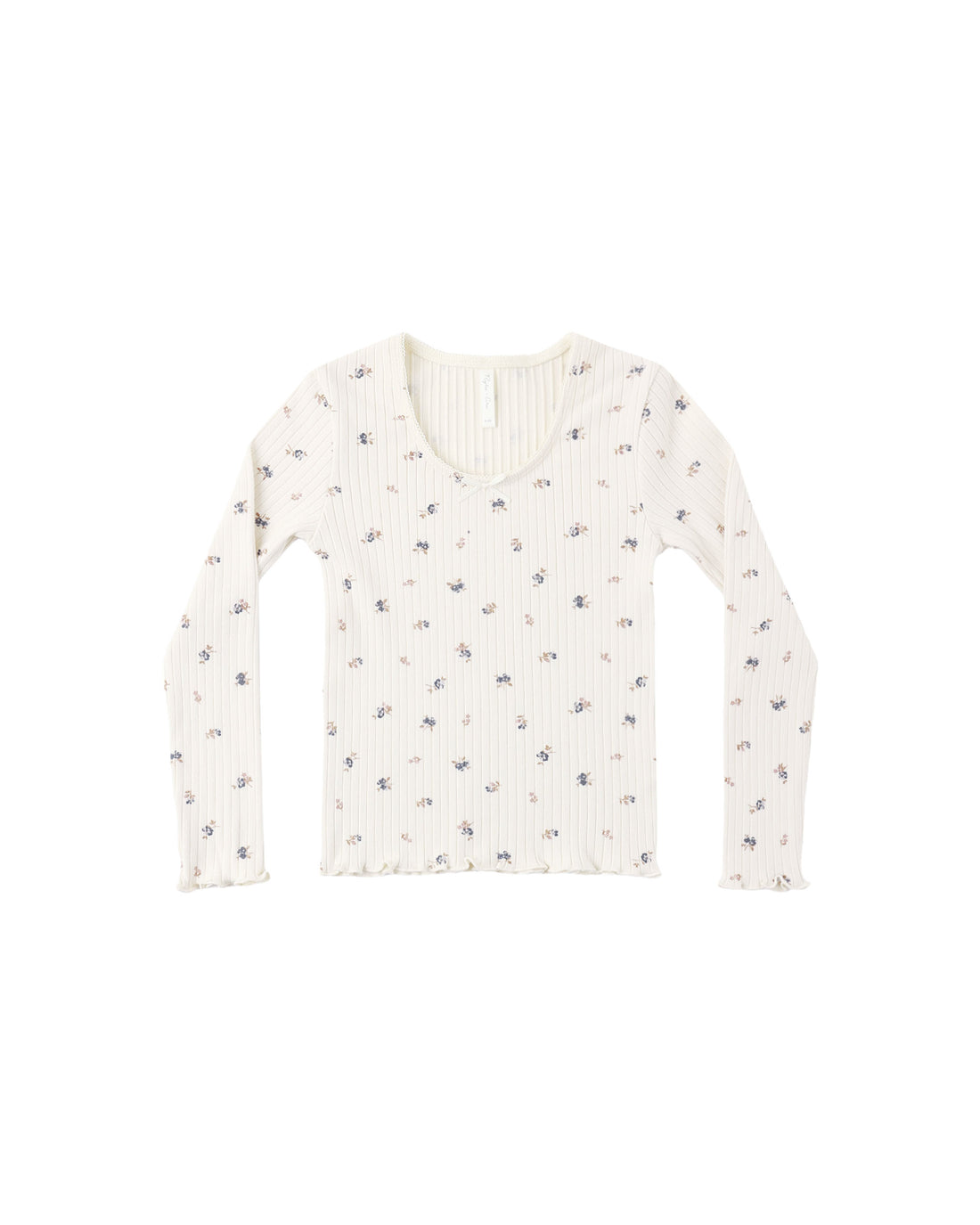 Rylee + Cru Ribbed Long Sleeve - Natural Ditsy