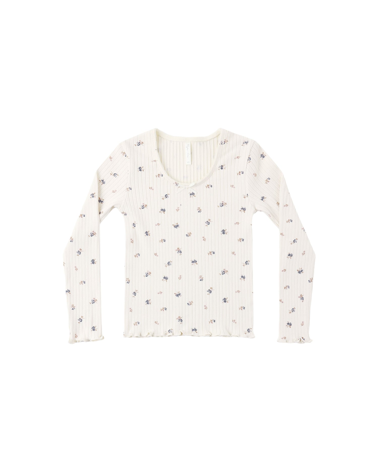 Rylee + Cru Ribbed Long Sleeve - Natural Ditsy