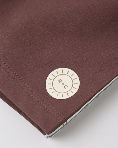 Rylee + Cru Paneled Boardshort - Chocolate