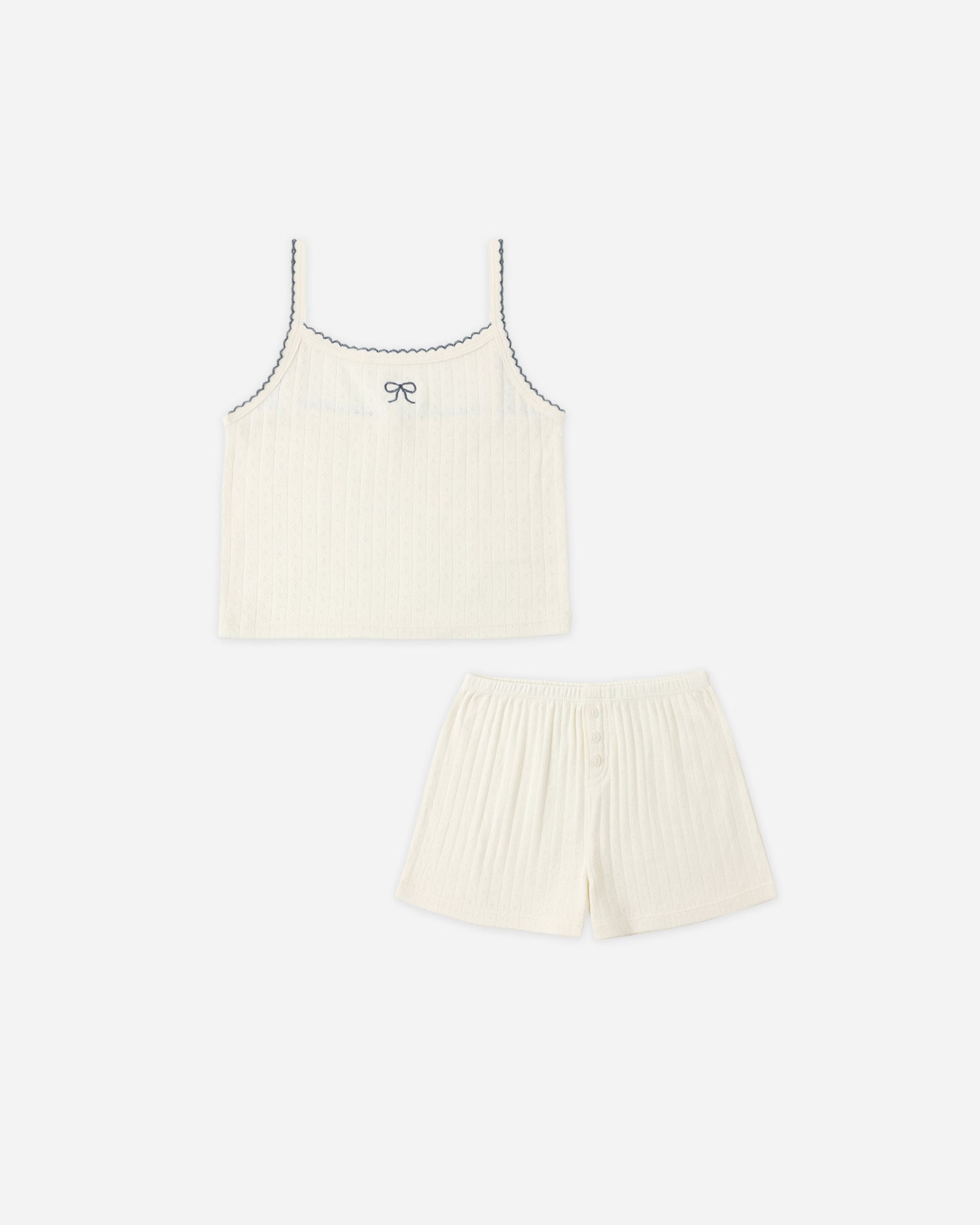 Rylee + Cru Pointelle Lounge Set - Ivory