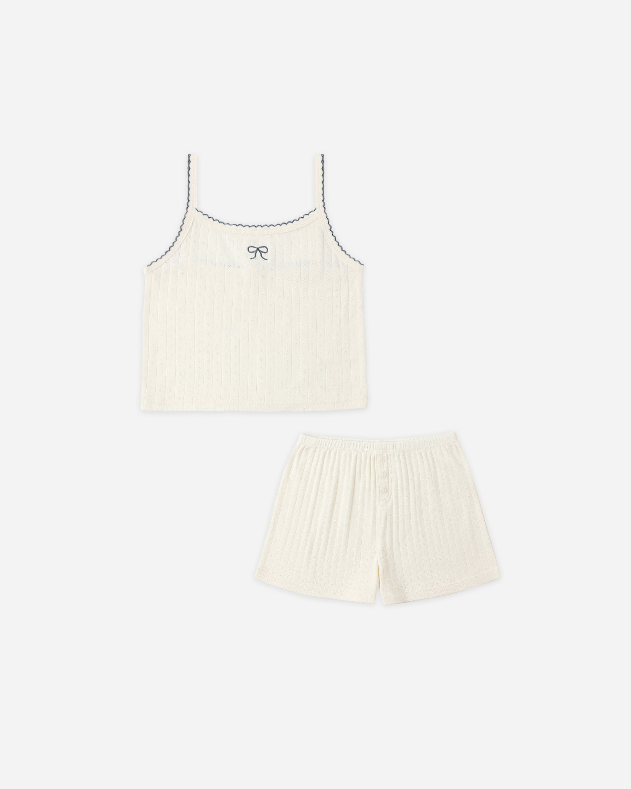 Rylee + Cru Pointelle Lounge Set - Ivory