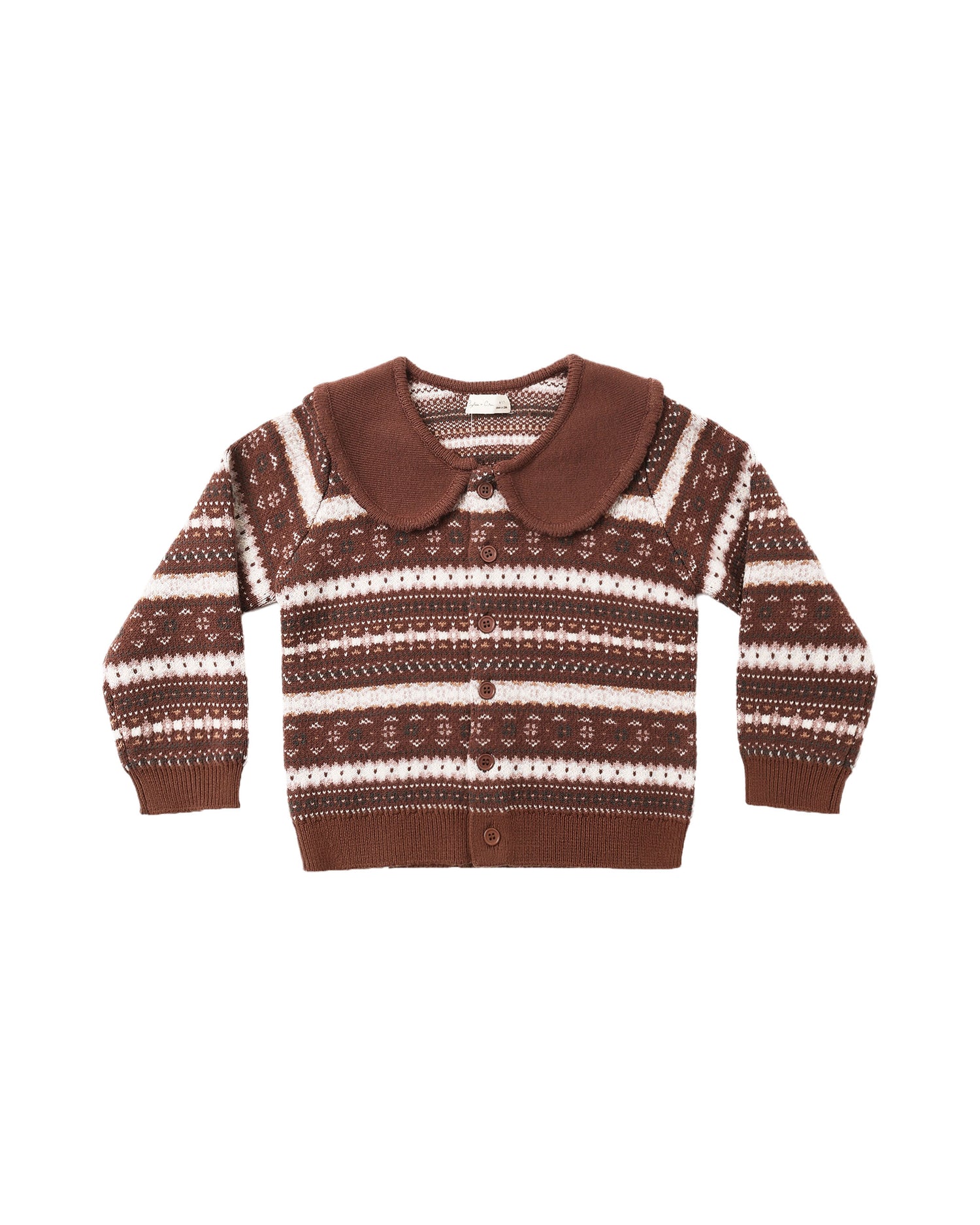 Rylee + Cru Fair Isle Cardigan - Mulberry Stripe