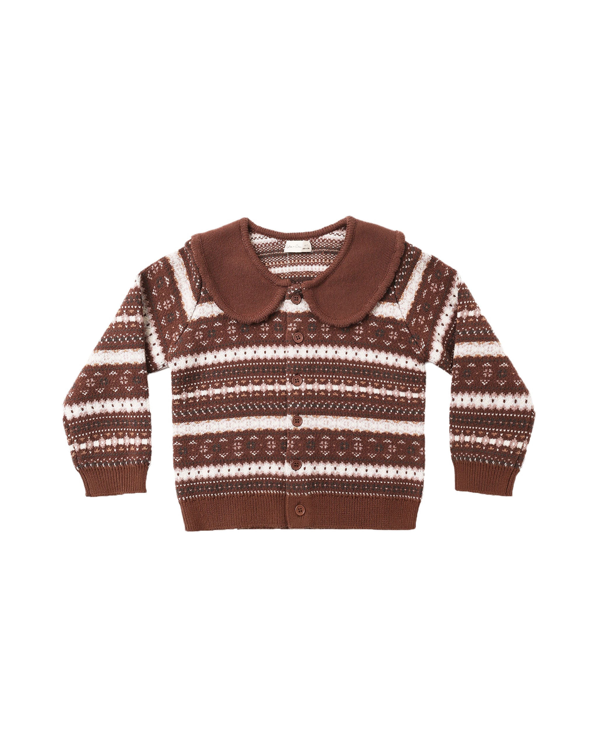 Rylee + Cru Fair Isle Cardigan - Mulberry Stripe