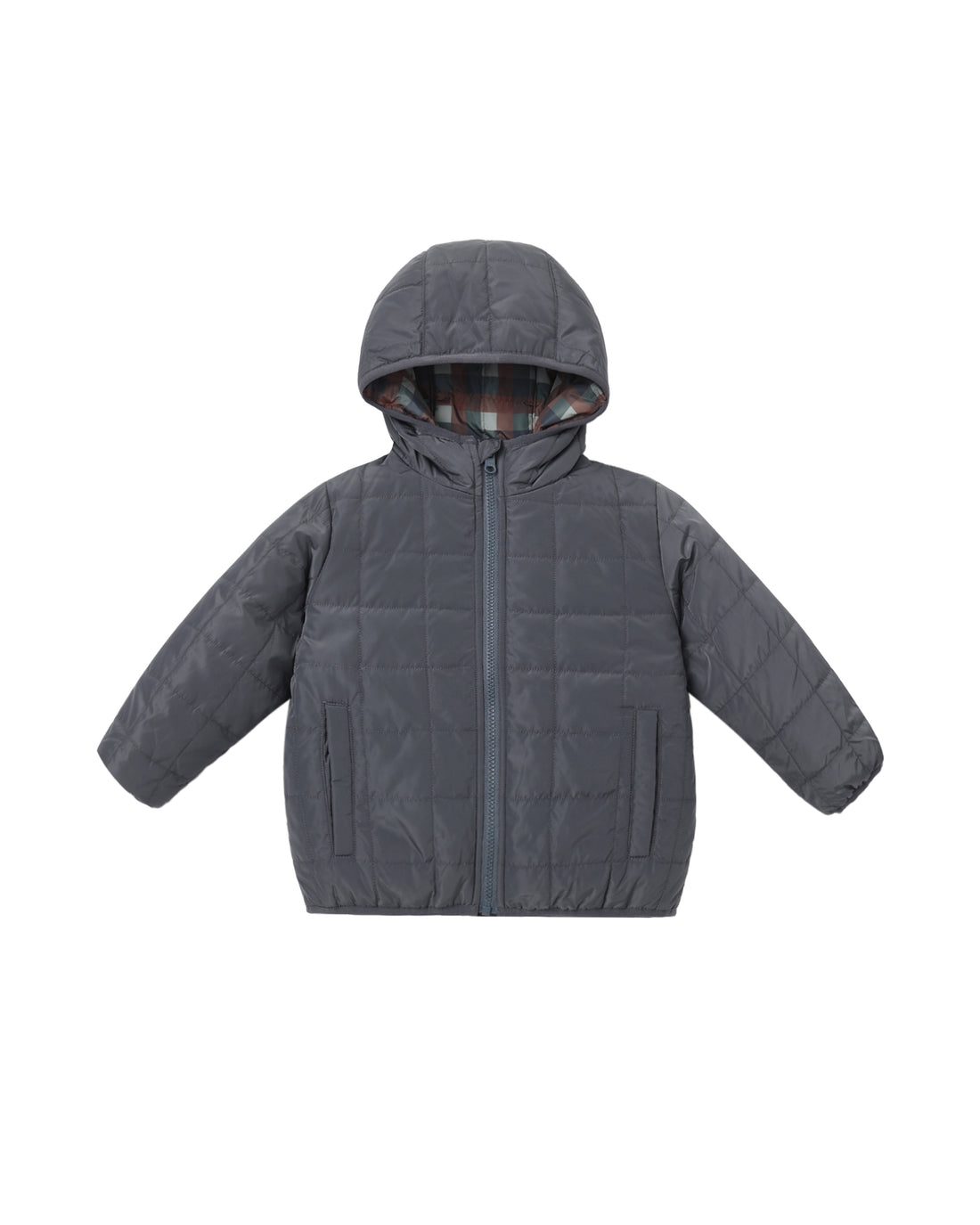 Rylee + Cru Lightweight Reversible Puffer - Midnight Check