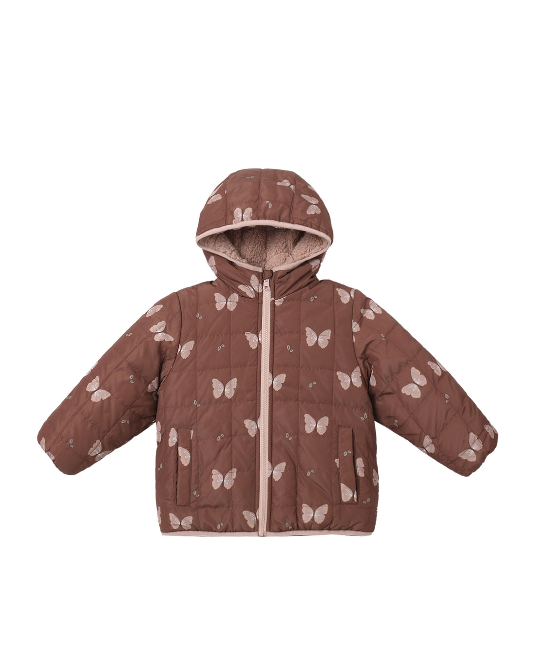 Rylee + Cru Lightweight Reversible Puffer - Butterflies