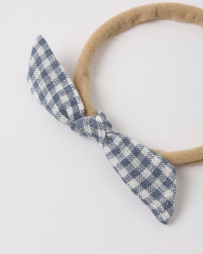 Rylee + Cru Little Knot Headband - Marine Gingham