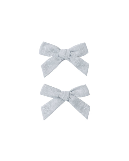 Rylee + Cru Bow, Set Of 2 - Heathered Light Blue