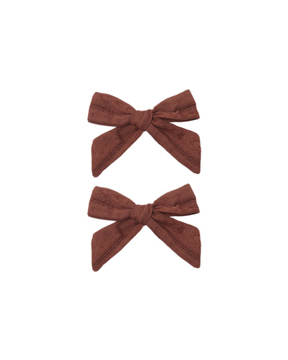 Rylee + Cru Bows, Set Of 2 - Mulberry