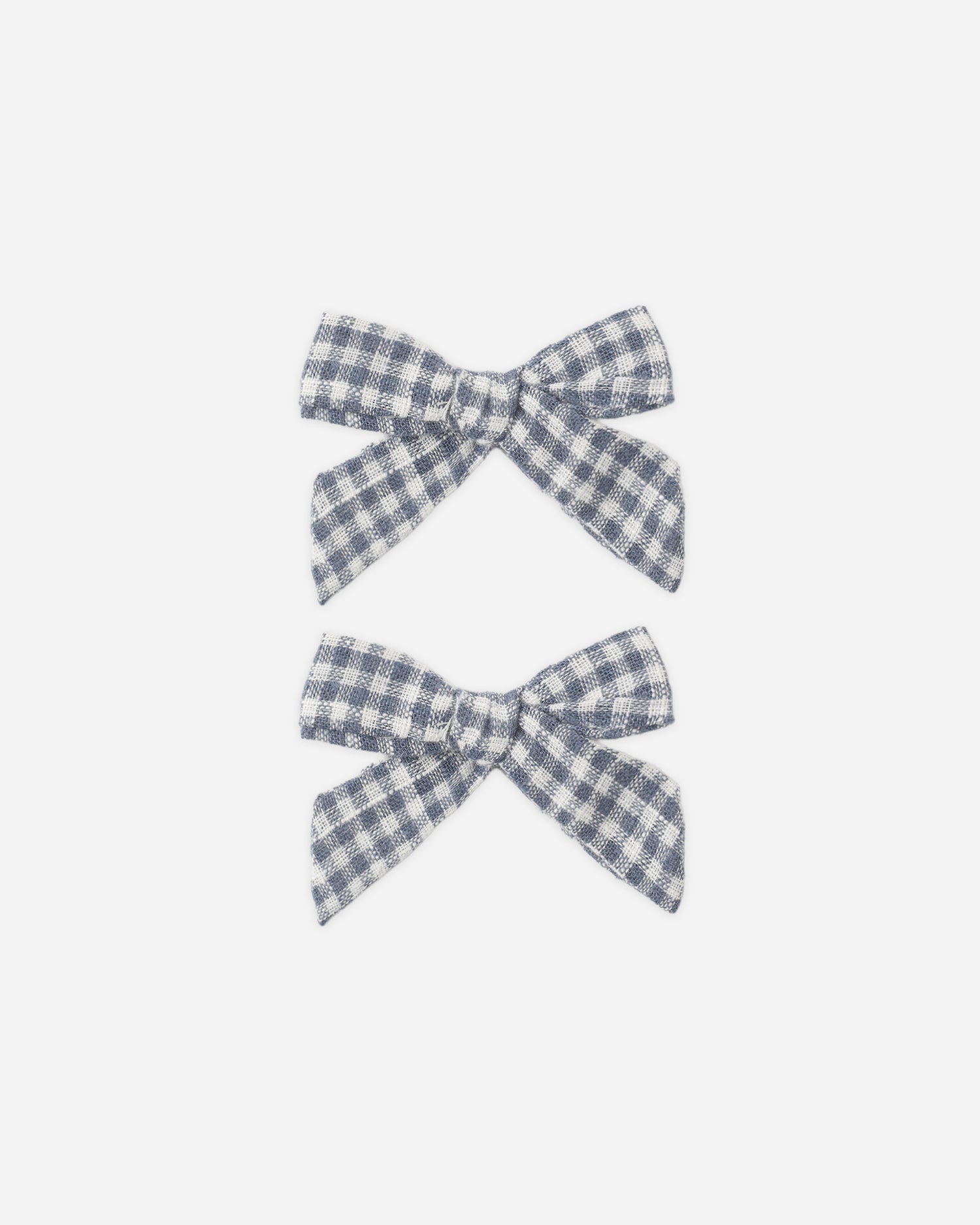 Rylee + Cru Bows, Set Of 2 - Marine Gingham