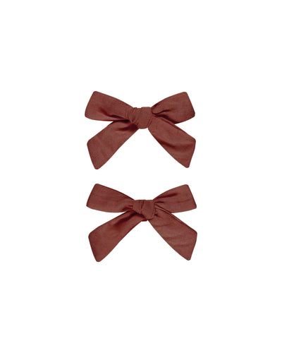 Rylee + Cru Bow, Set Of 2 - Ruby