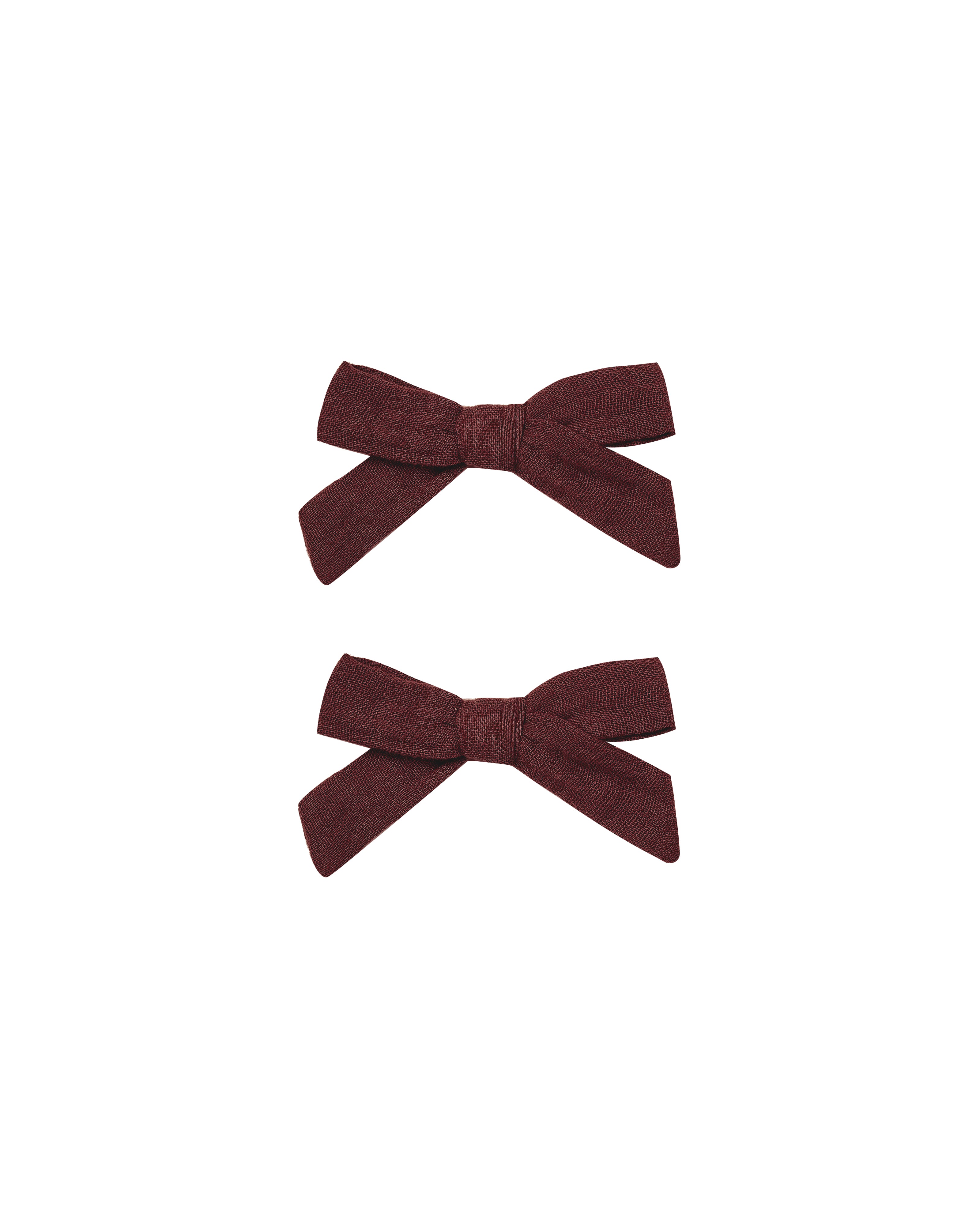 Rylee + Cru Bows, Set Of 2 - Burgundy