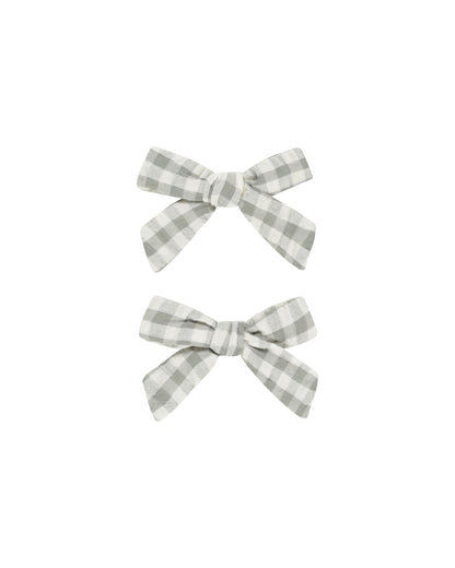 Rylee + Cru Bows, Set Of 2 - Eucalyptus Gingham