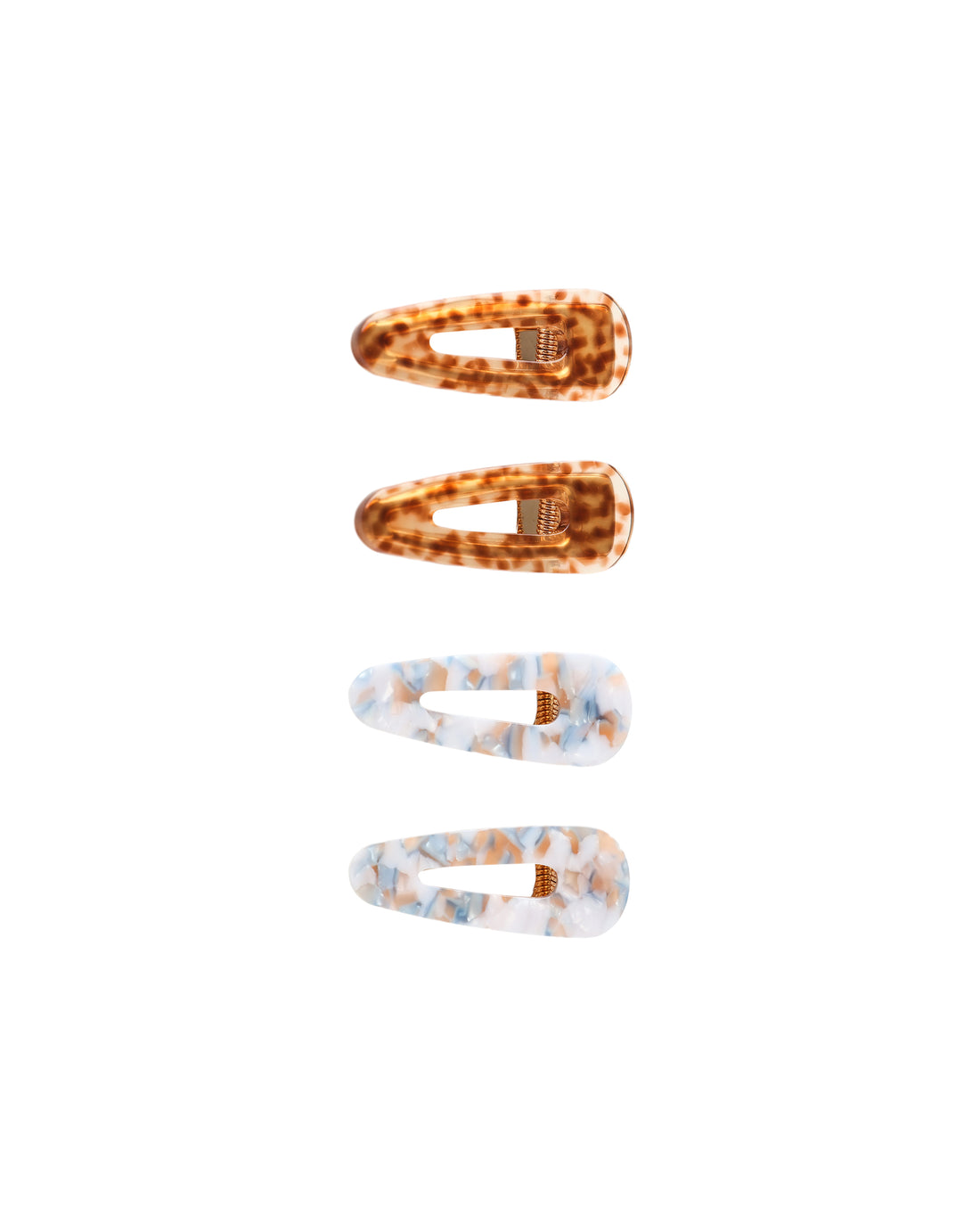Rylee + Cru Slider Clip, Pack Of 4 - Brown, Blue Tortoise