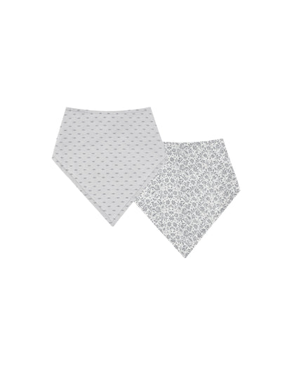 Rylee + Cru Scarf Bib Set - Ditsy, Dusty Blue