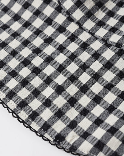 Rylee + Cru Swim Hat - Black Gingham