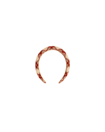 Rylee + Cru Padded Headband - Red Plaid