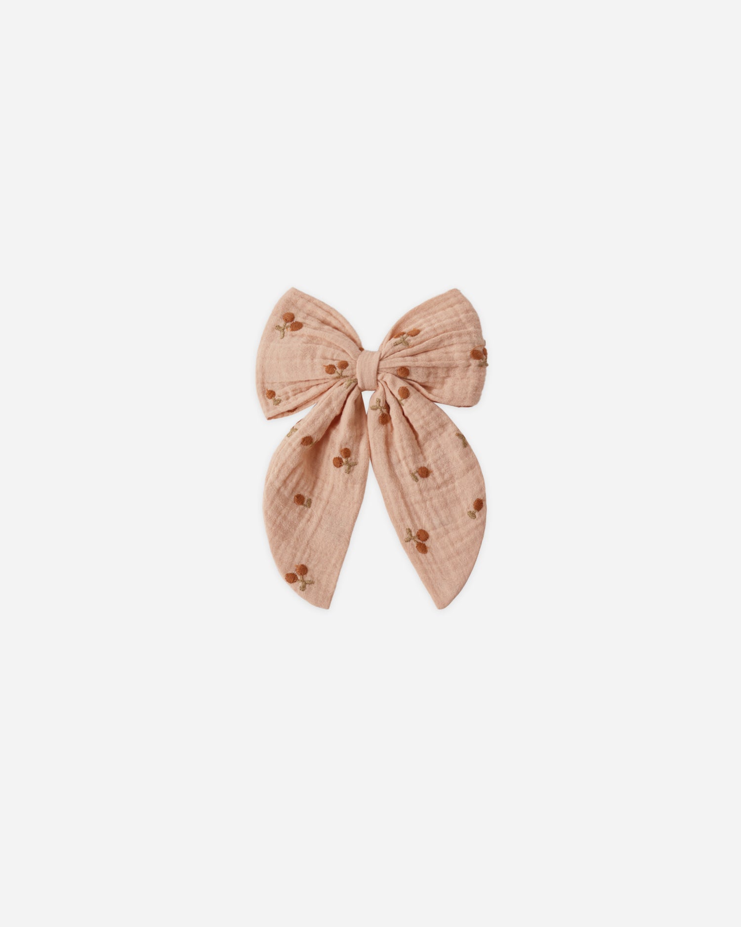 Rylee + Cru Oversized Bow - Cherry Embroidery