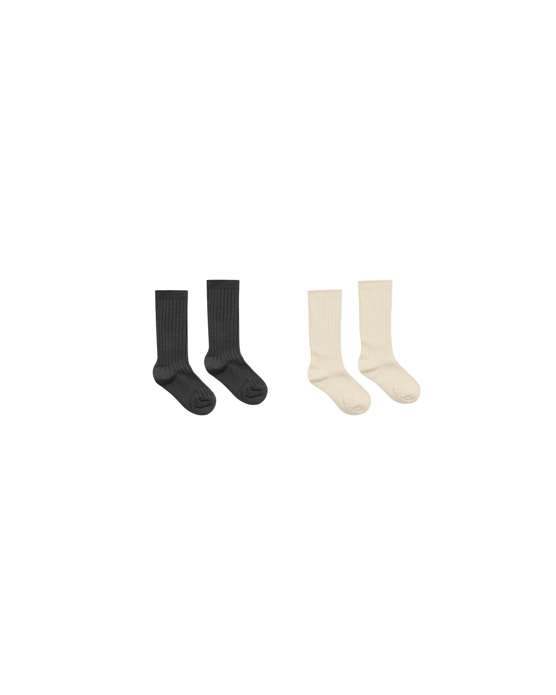 Rylee + Cru Ribbed Socks - Black, Antique