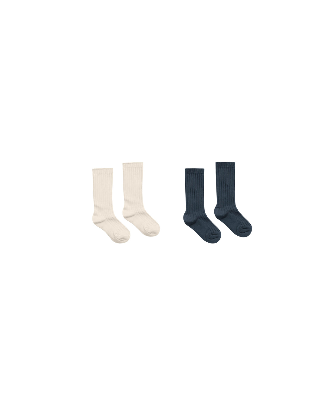 Rylee + Cru Ribbed Socks - Natural, Navy