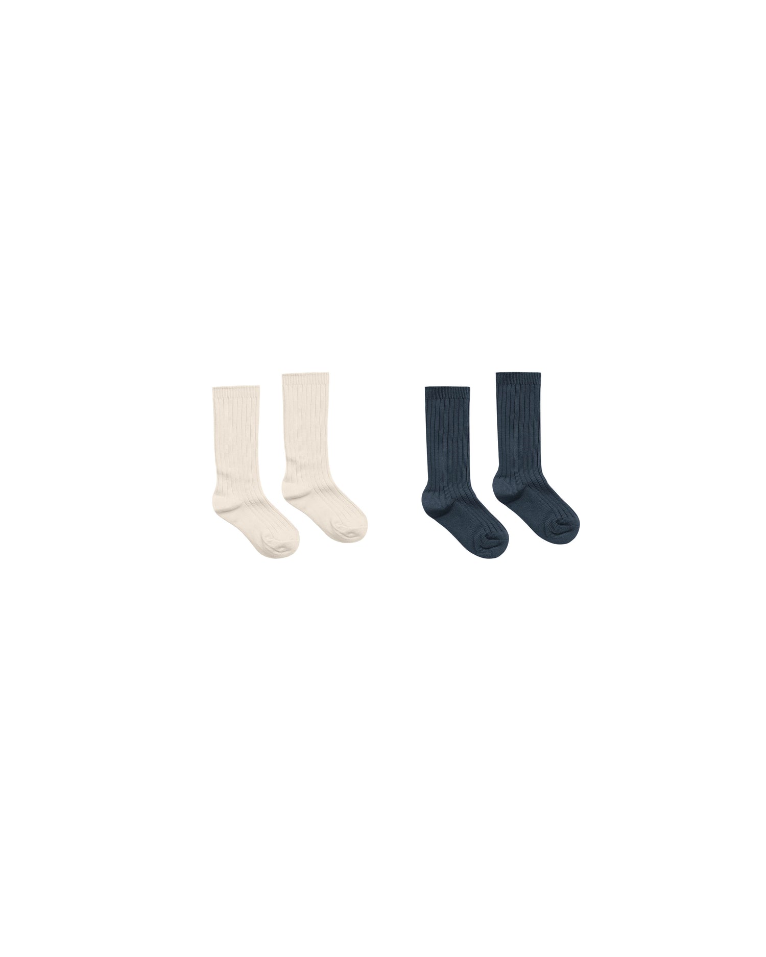 Rylee + Cru Ribbed Socks - Natural, Navy