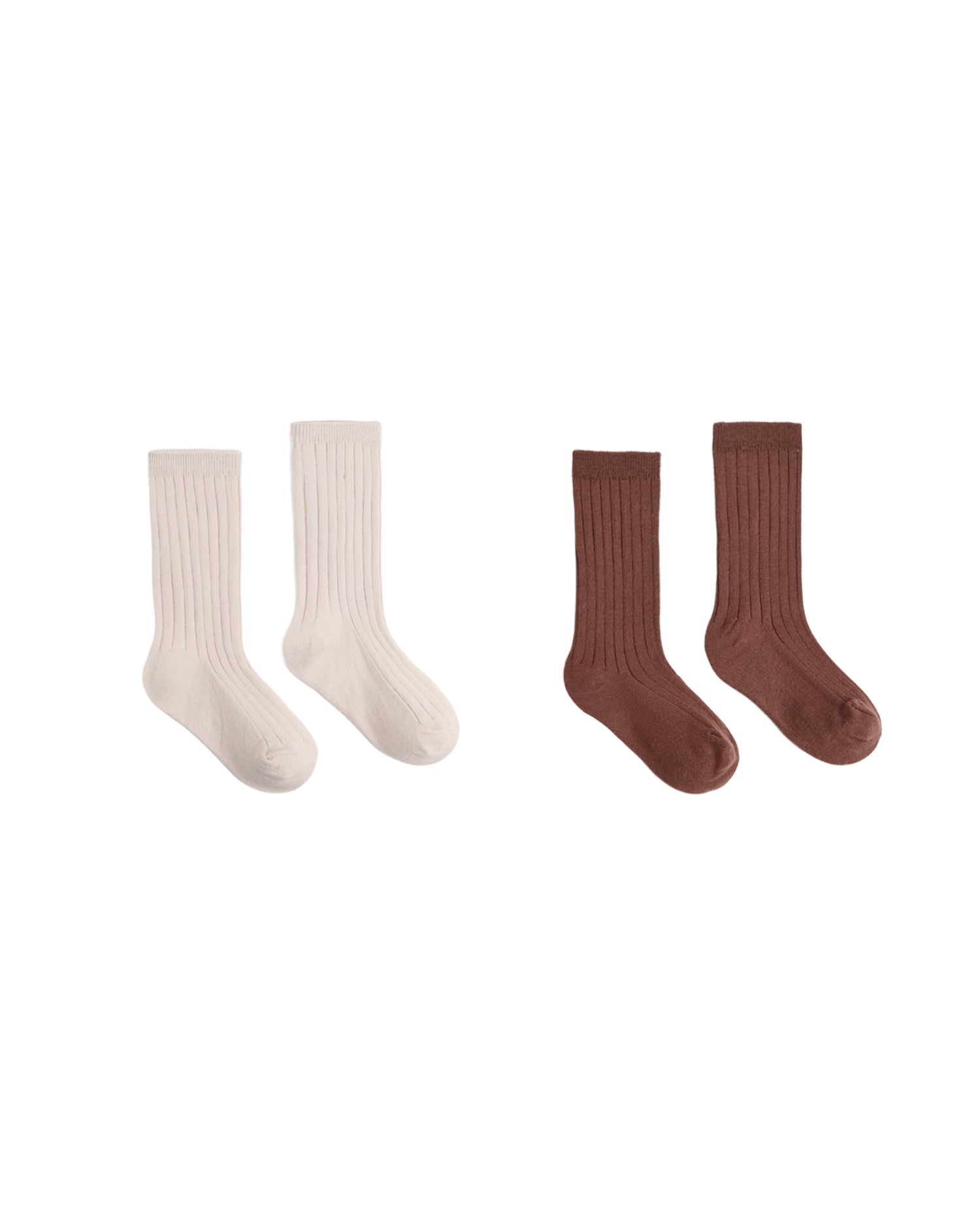 Rylee + Cru Ribbed Socks, 2 Pack - Petal, Mulberry
