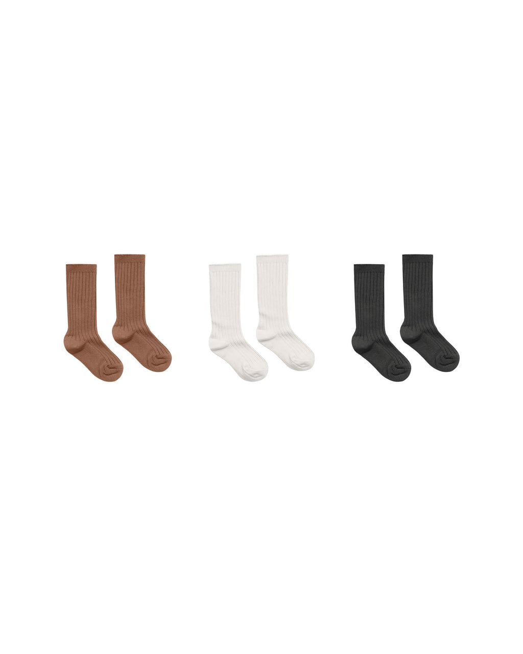 Rylee + Cru Ribbed Socks - Cedar, Ivory, Black