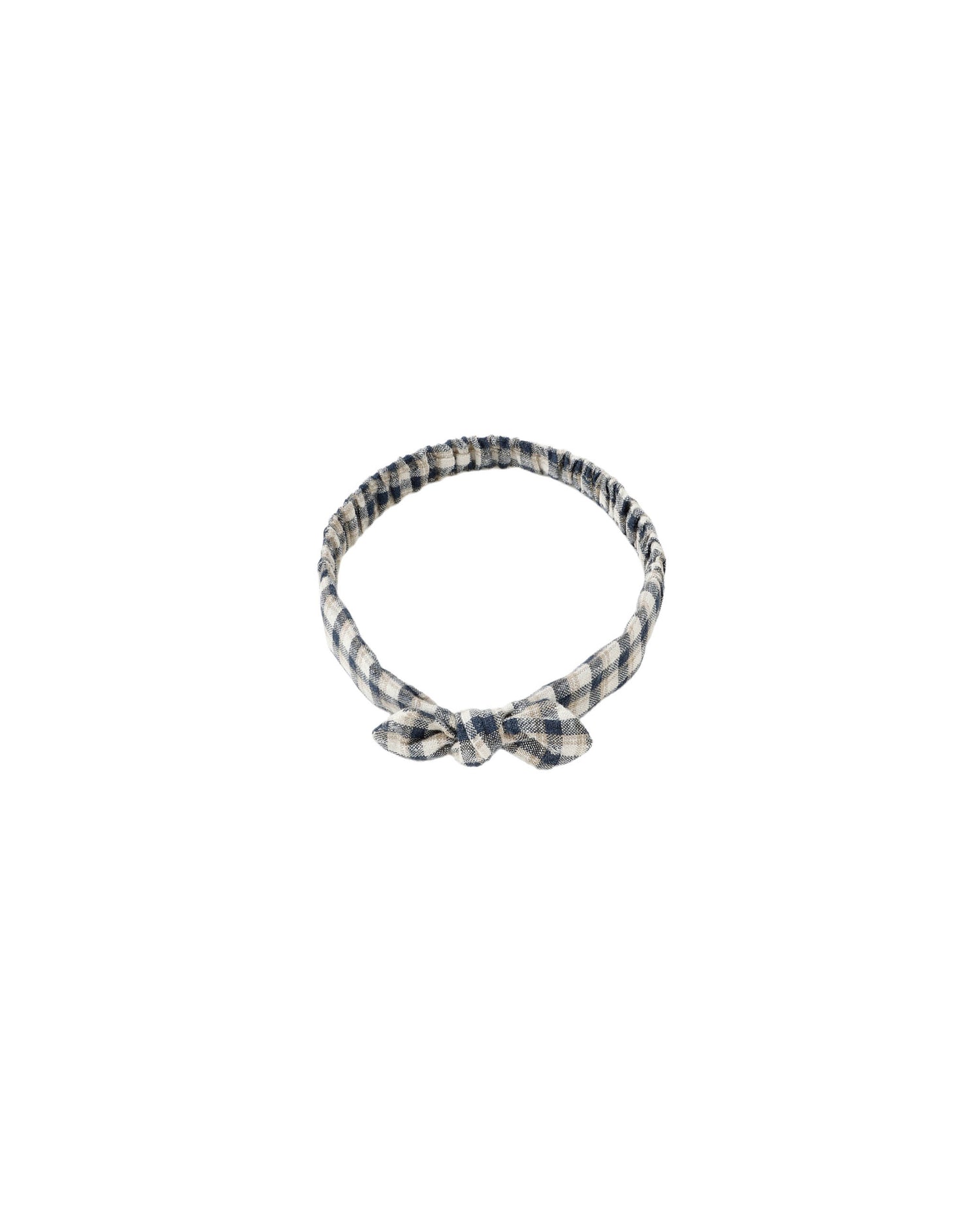 Rylee + Cru Baby Bow Headband - Navy Check