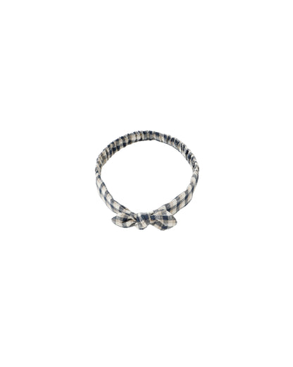 Rylee + Cru Baby Bow Headband - Navy Check