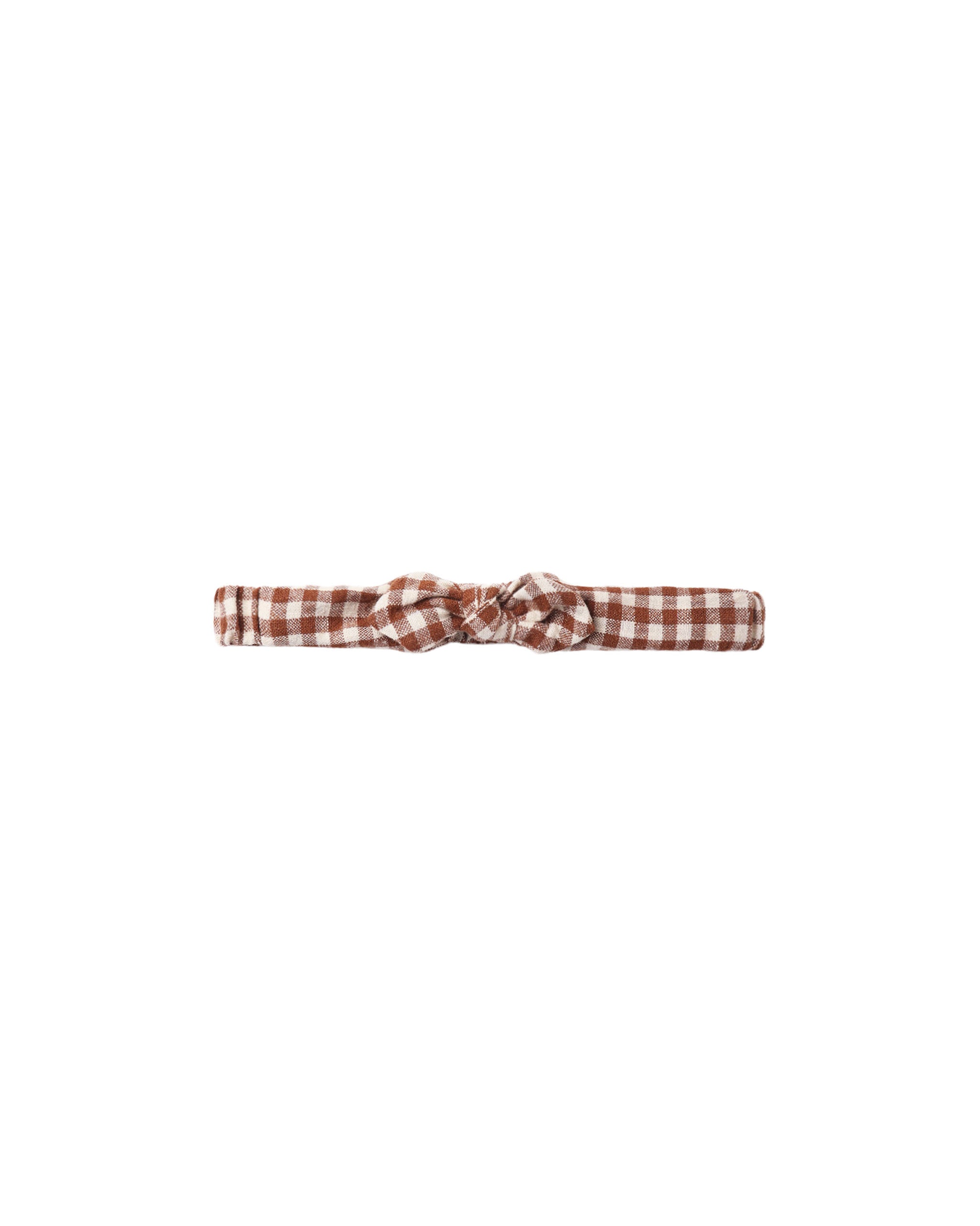 Rylee + Cru Baby Bow Headband - Brick Check