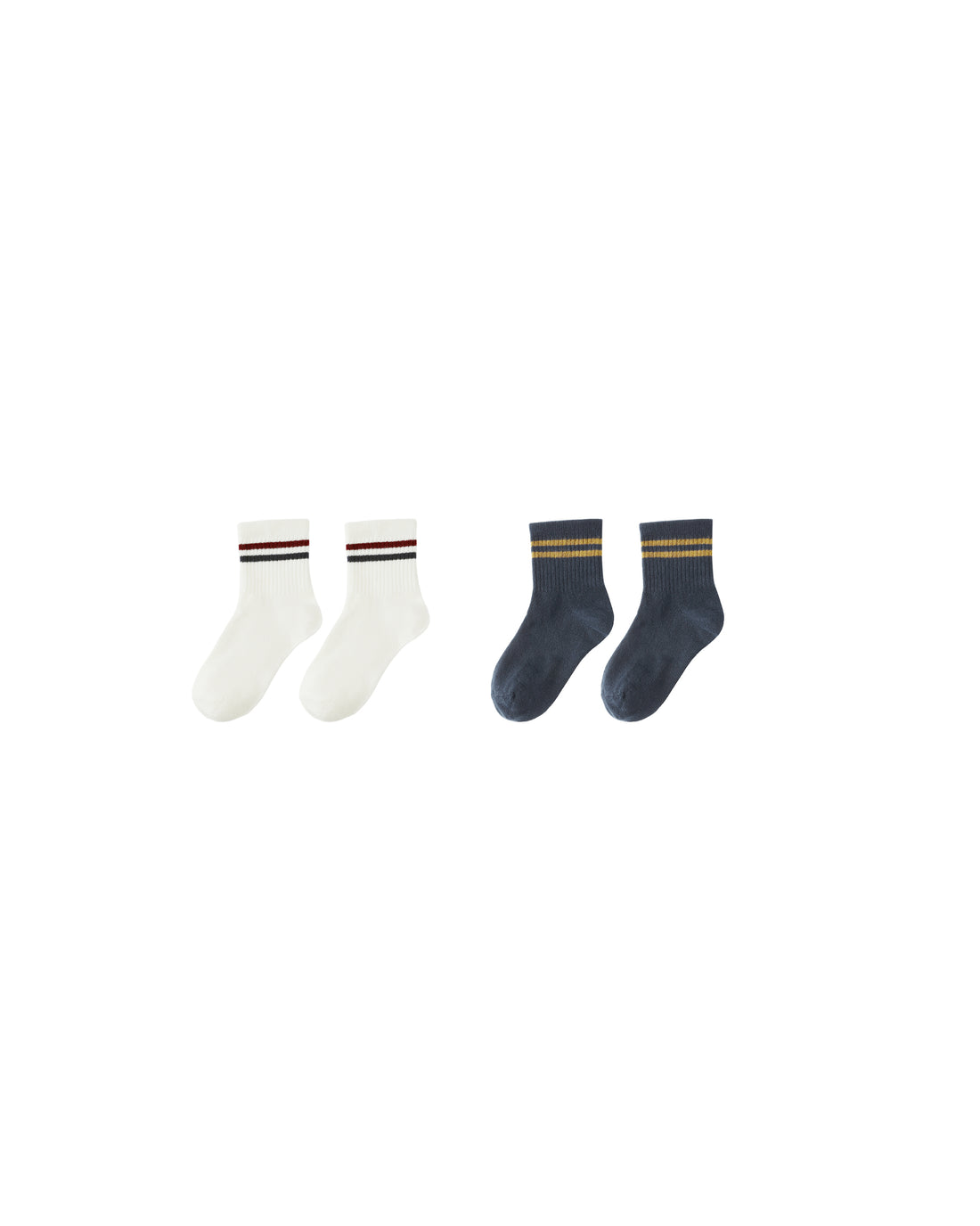 Rylee + Cru Stripe Socks, 2-Pack - Ivory, Navy