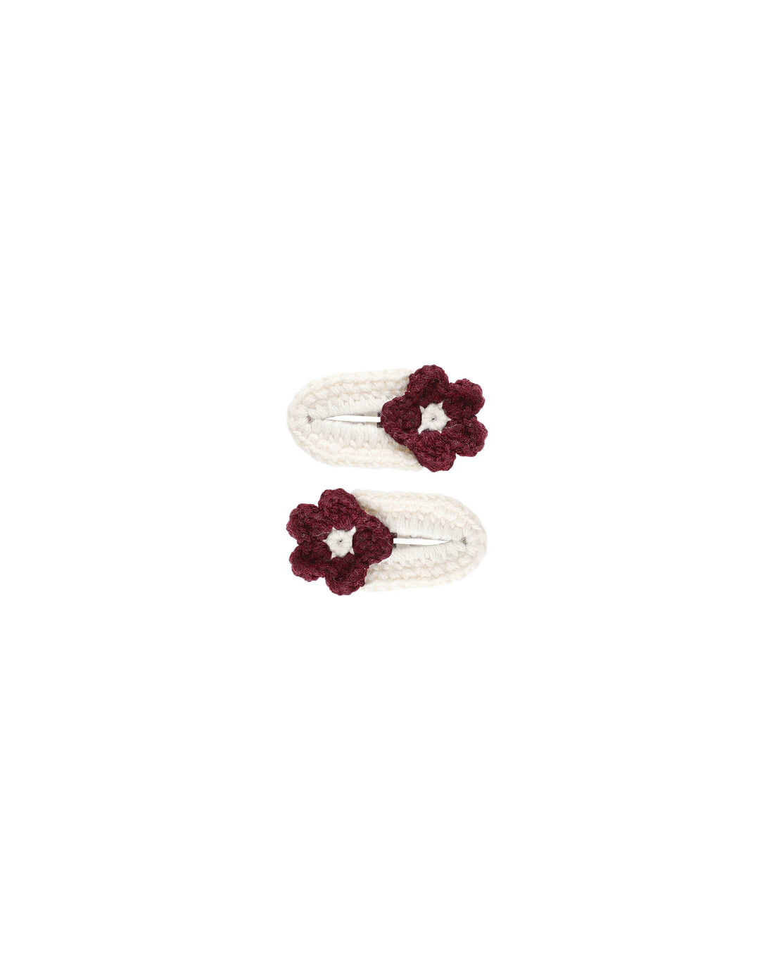 Rylee + Cru Crochet Clips - Burgundy