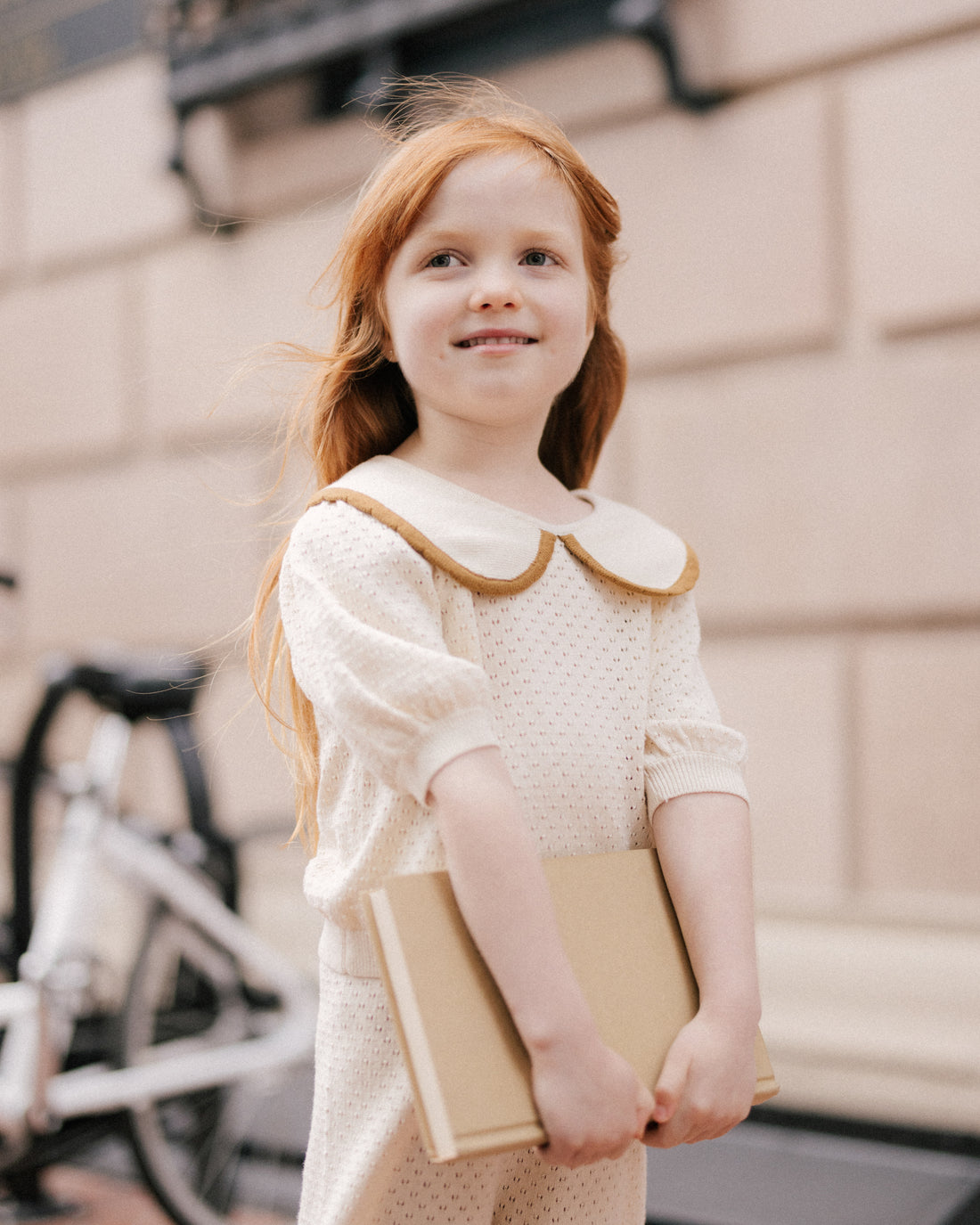 Rylee + Cru Pointelle Collared Top - Natural