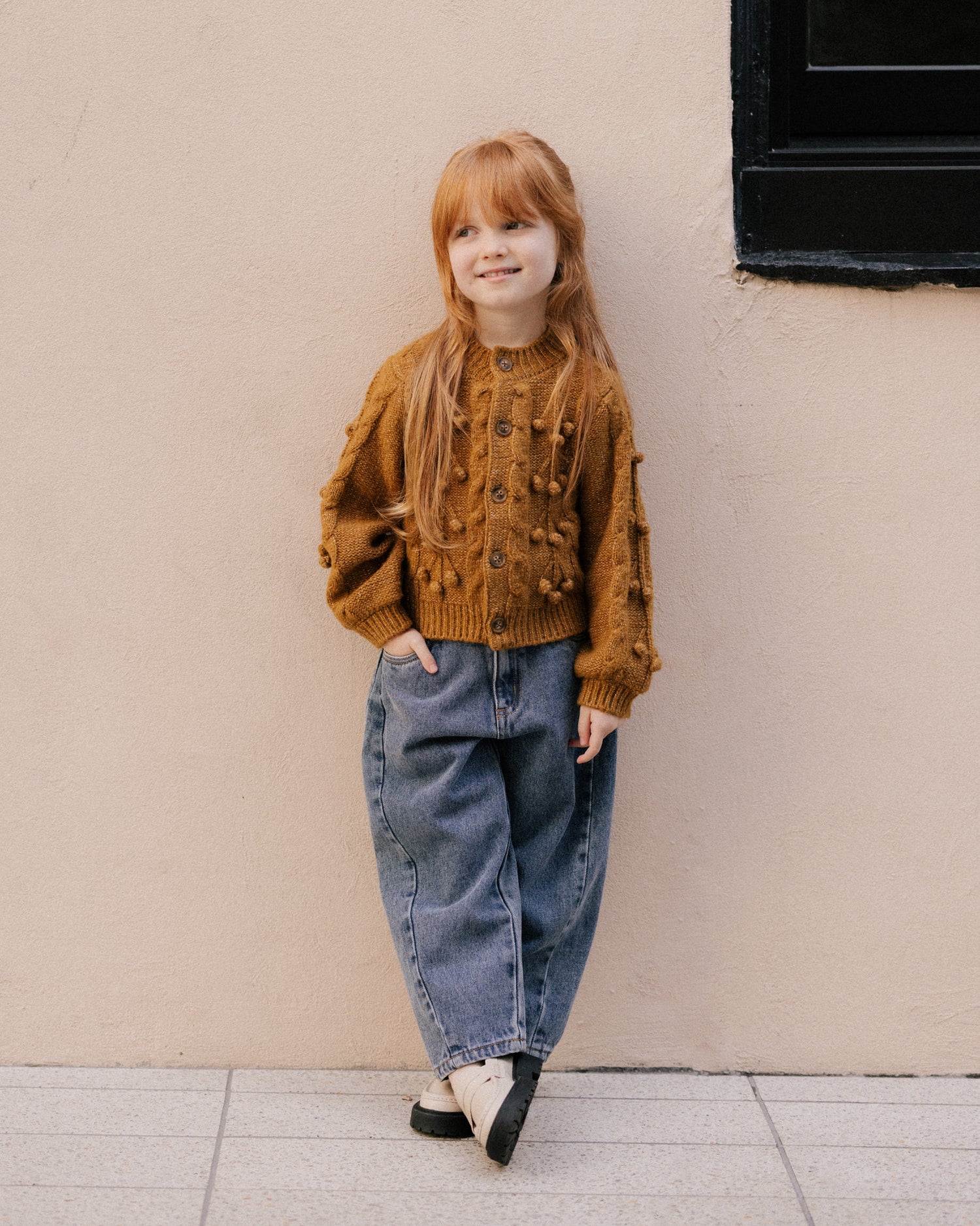 Rylee + Cru Bobble Cardigan - Golden