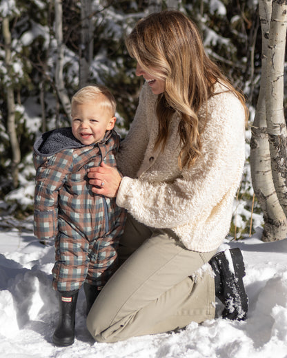 Rylee + Cru Cedar Puffer Suit - Midnight Check