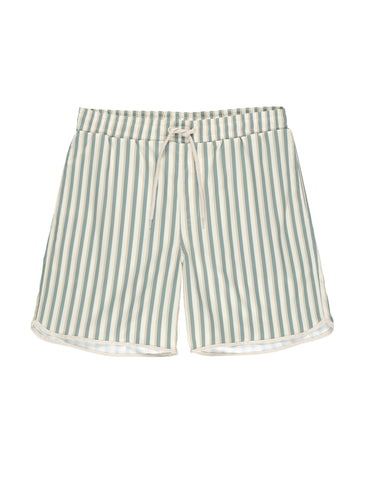 Rylee + Cru Men's Dolphin Boardshort - Aqua Stripe