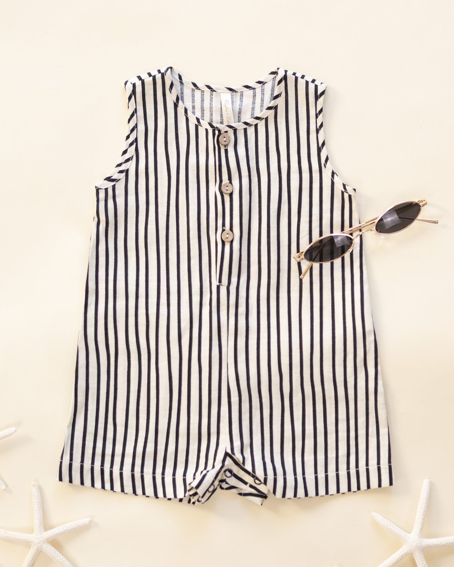 Rylee + Cru Mavrick Romper - Wavy Stripe