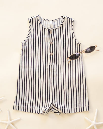 Rylee + Cru Mavrick Romper - Wavy Stripe
