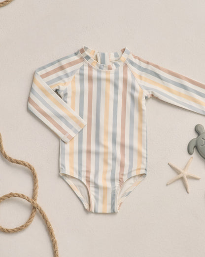 Rylee + Cru Delphine Rashguard One Piece - Valencia Stripe