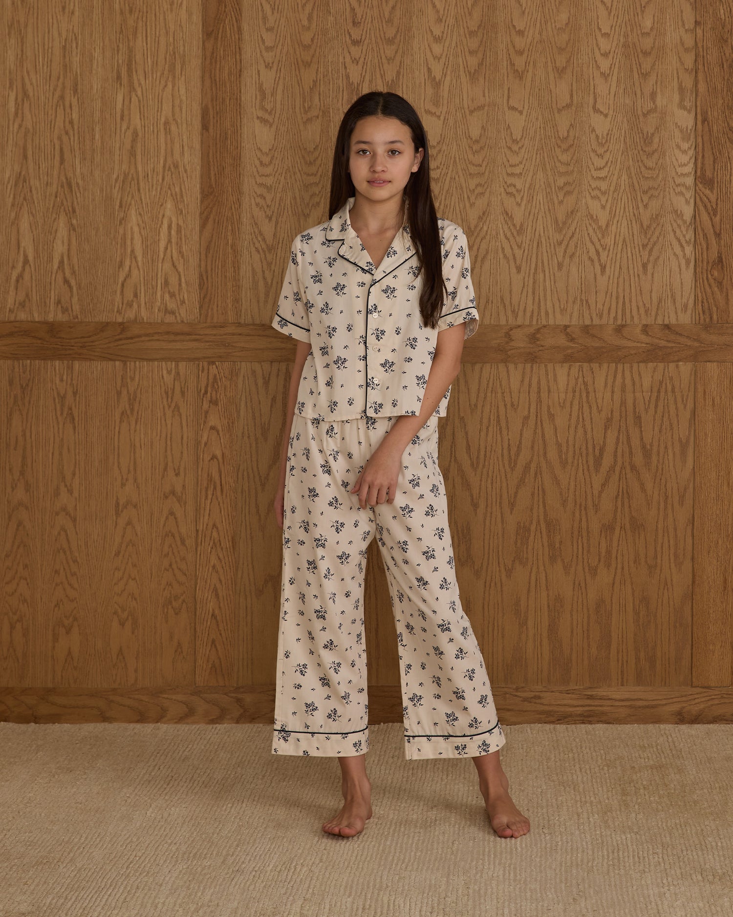 Rylee + Cru Teen Woven Pajama Set - Blue Floral