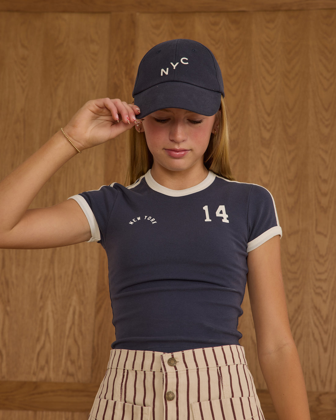 Rylee + Cru Teen Baby Tee - Navy