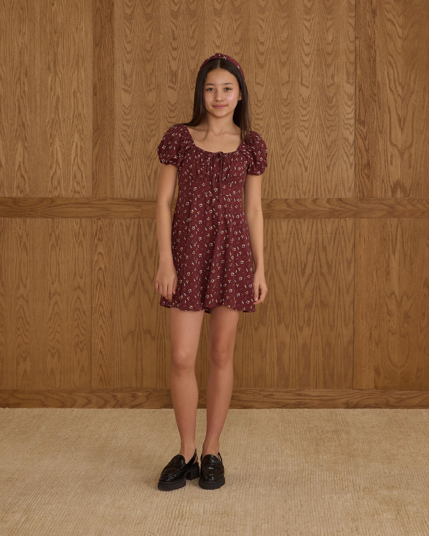 rylee and cru burgundy dress Teen Stella Dress Burgundy Plaid, 14Y at Rylee + Cru