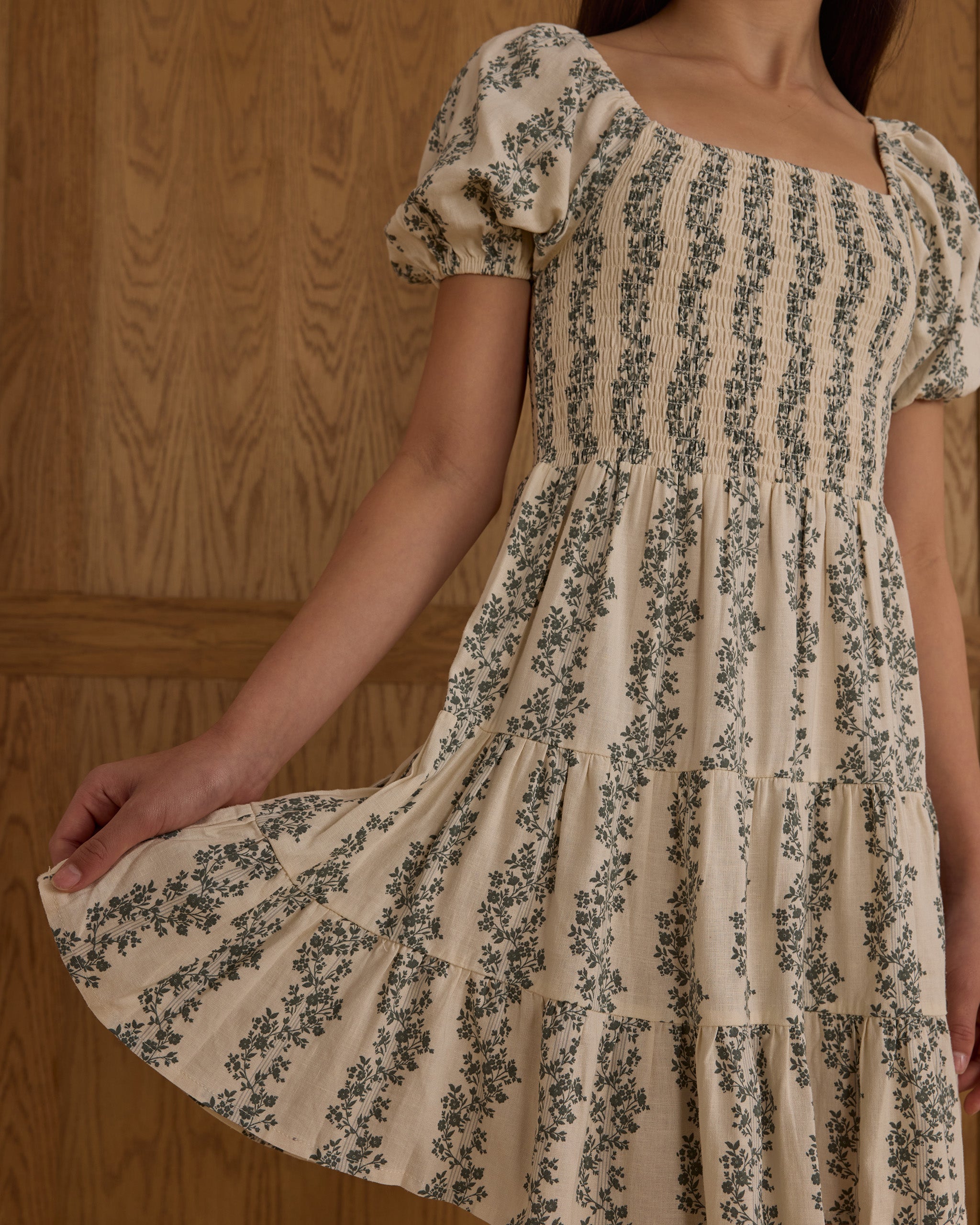 Rylee + Cru Teen Emily Dress - Green Vines