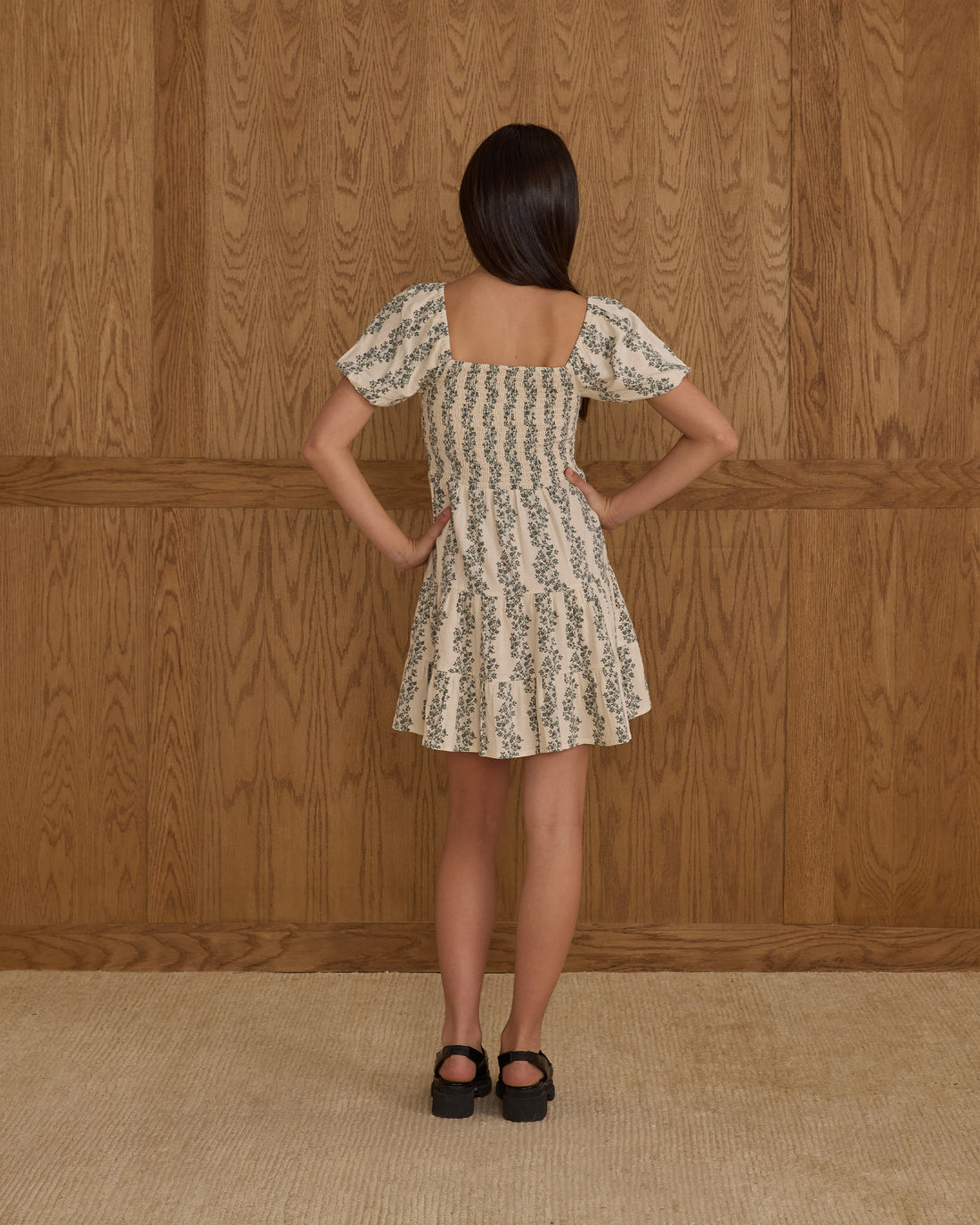 Rylee + Cru Teen Emily Dress - Green Vines