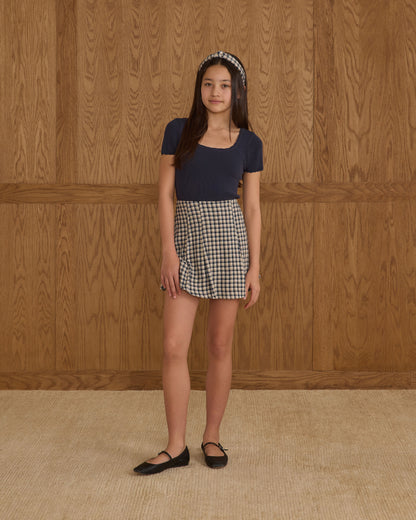 Rylee + Cru Teen Scallop Tee - Navy