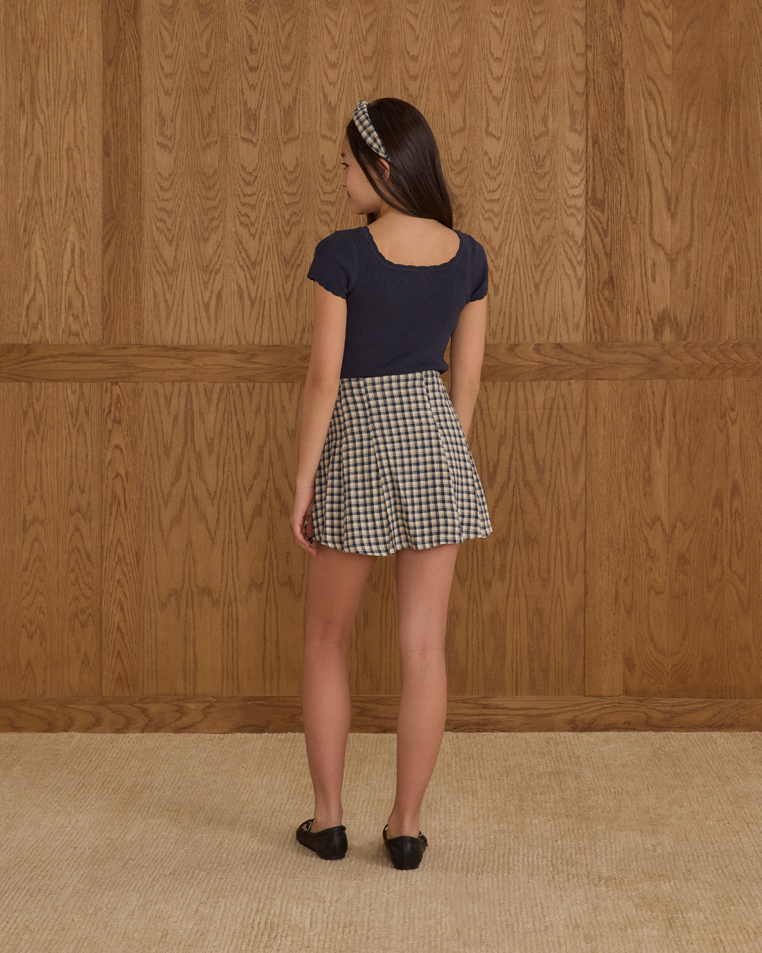 Rylee + Cru Teen Scallop Tee - Navy