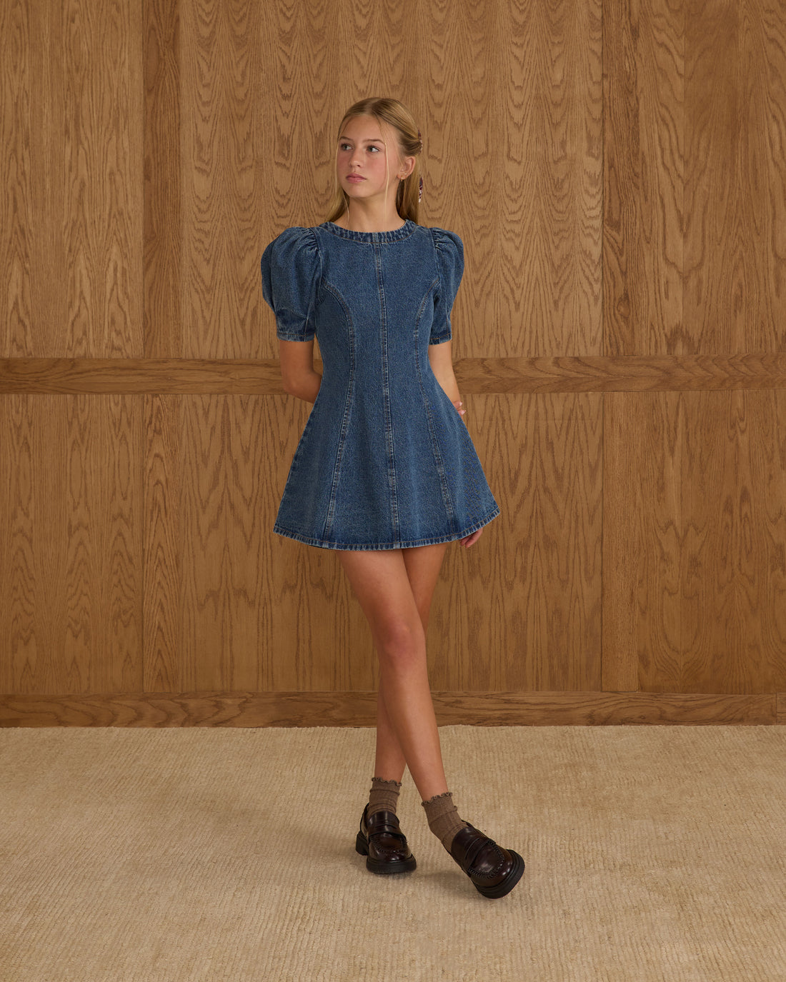 Rylee + Cru Teen Levi Mini Dress - Indigo Denim
