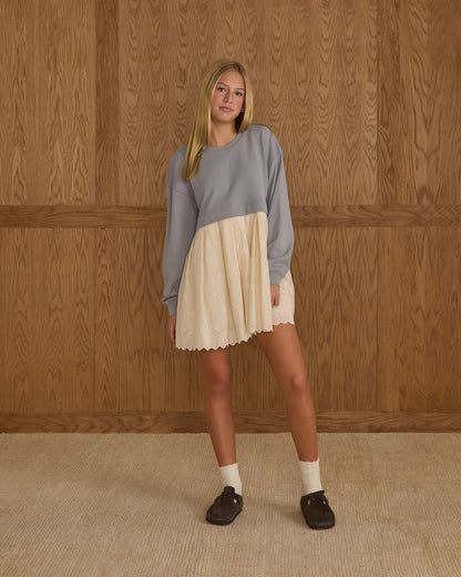 Rylee + Cru Teen Sweatshirt Dress - Dusty Blue